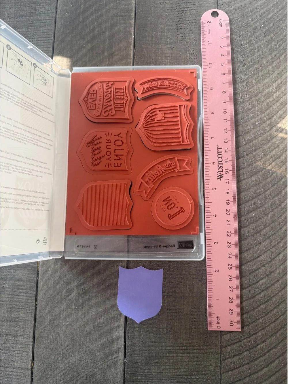 Stampin’ Up Badges & Banners stamp set with Best Badge shape punch